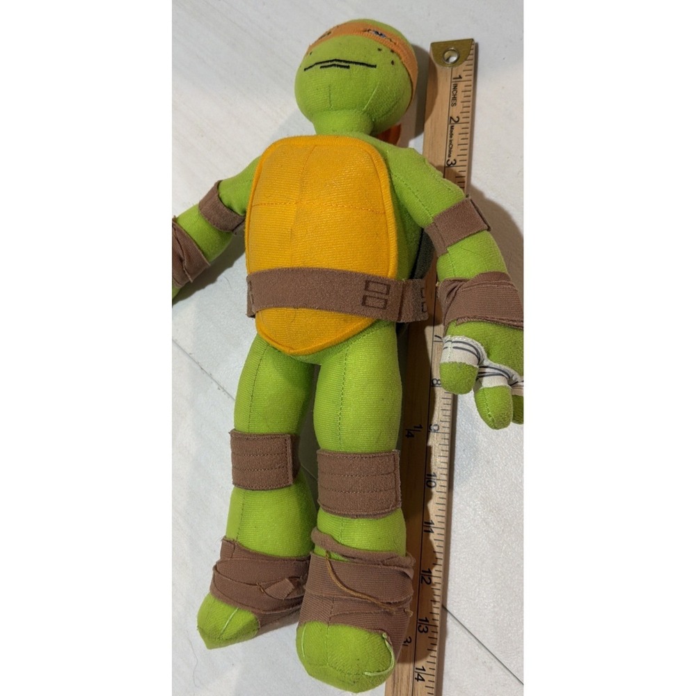 Teenage Mutant Turtle 11" Green Michelangelo Orange Mask 2013 Viacom - Picture 2 of 5